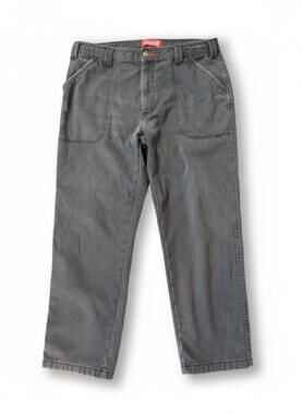 Coleman Men's 36x32 Flannel Lined Carpenter Pants Grey Workwear